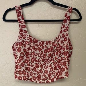 Nasty Gal Cropped Floral Tank